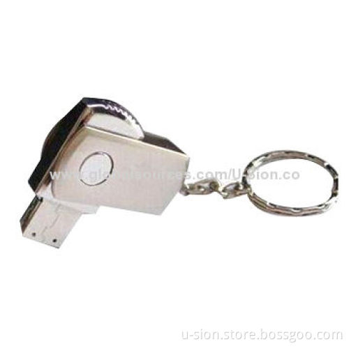 Promotional Metal Swivel USB Flash Drive with Chain, Supports Plug-and-play Function